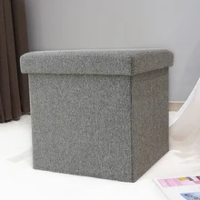 Custom Modern Furniture Folding Footstool Living Room Pvc Sofa Storage Ottoman Leather Pouf Chair Folded Stool Box