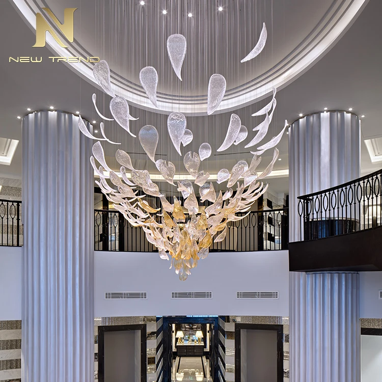 CPL-85 New Product Indoor Hall Hotel Lobby Luxury Decoration Lighting Large Glass Custom Made Chandelier