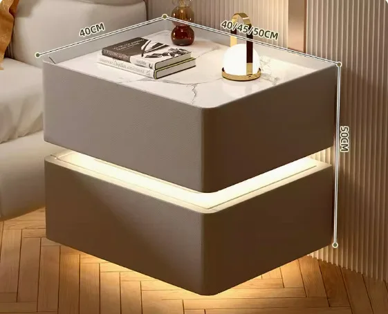 2024 Smart Floating Design Versatile Bedside Table Bedroom Luxury Night Stand with Password Lock