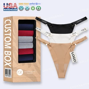 OEM Wholesale Female G-String Lingerie Private Label Ropa Interior Tanga Seamless Ice Silk Underwear Thong for Ladies