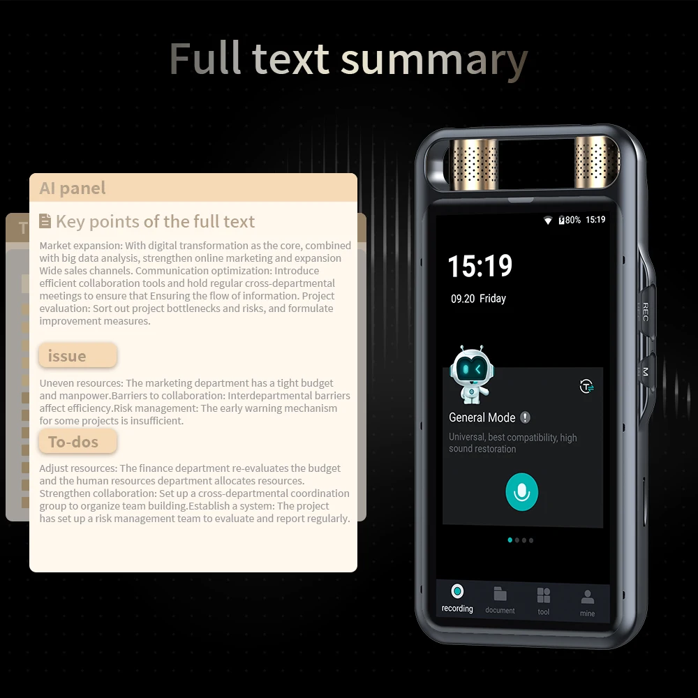 VORNOR M5 AI Voice Recorder - Portable Digital Voice Recorder for