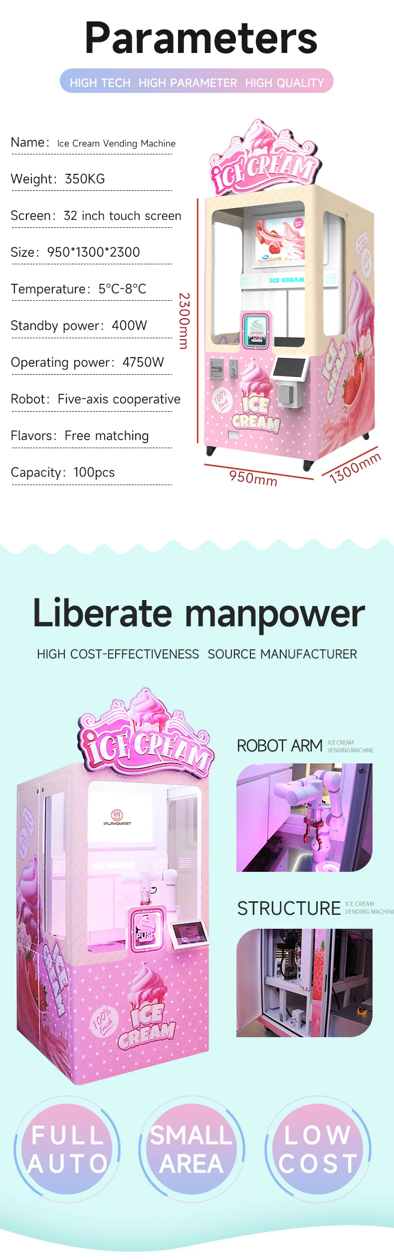 Robotic Ice Cream Vending Machine - Self Service & Cloud Management
