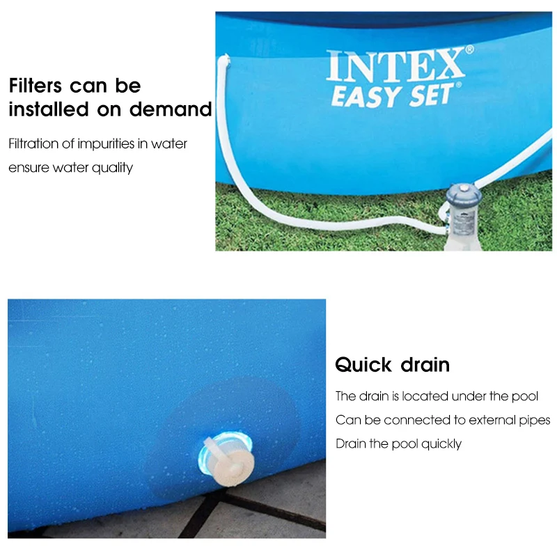 Intex 10ft X 30in Inflatable Easy Set Above Ground Family Swimming Pool ...