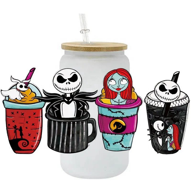 20-Pack Halloween UV DTF Cup Wraps - Spooky Cowboy & Pumpkin Decals For 16 Oz Tumblers, Waterproof
