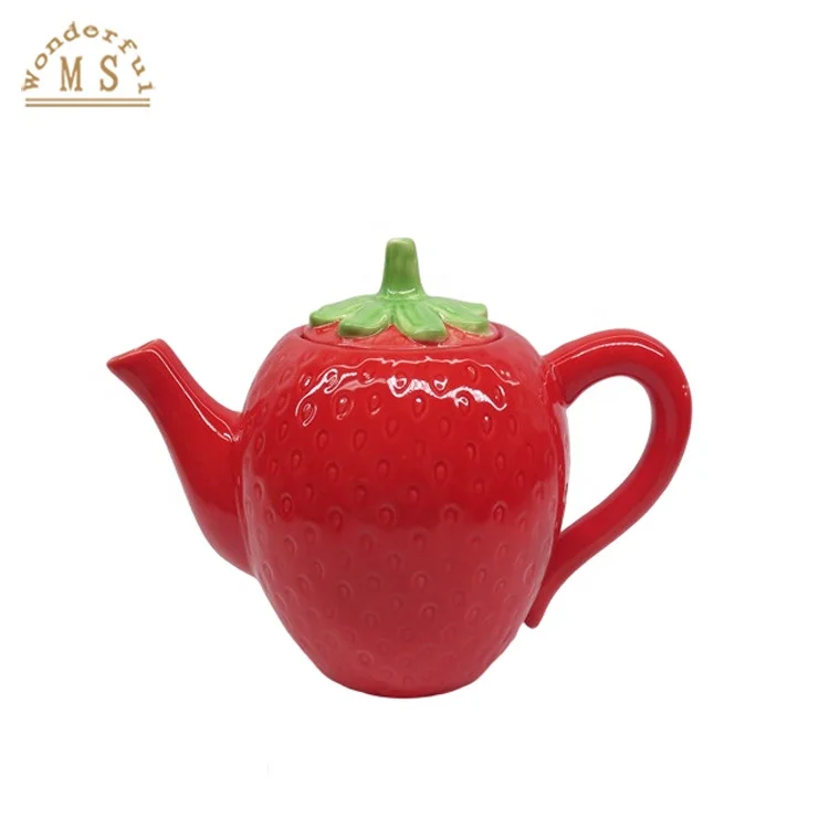Strawberry Shape Cup Mug Jar 3d Fruit Style Kitchen Ceramic Tableware Set