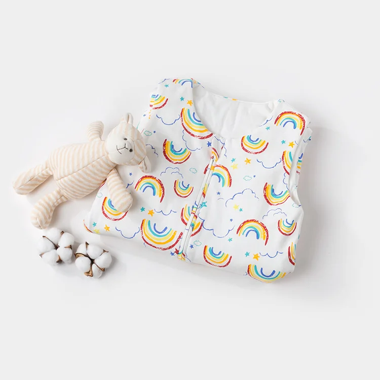 SD001 Новый изготовленный на заказ 100% хлопок зимние спальные мешки младенца полный печатный детский спальный мешок с молнией