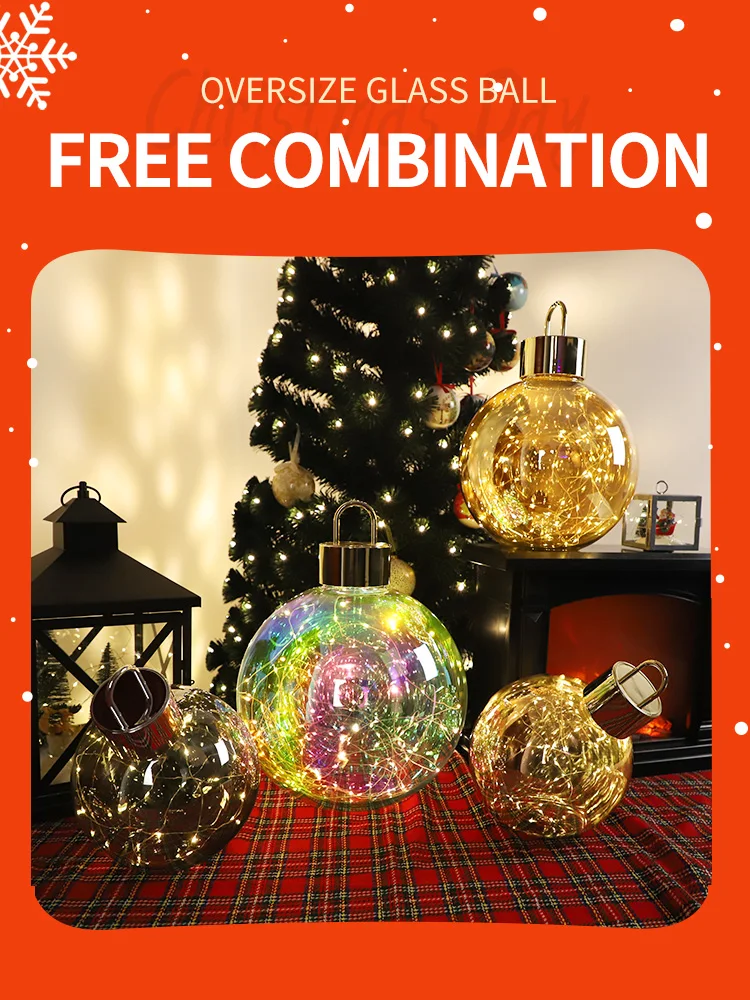 wholesale new custom glass christmas gifts ideas decoration ball large ornaments factory