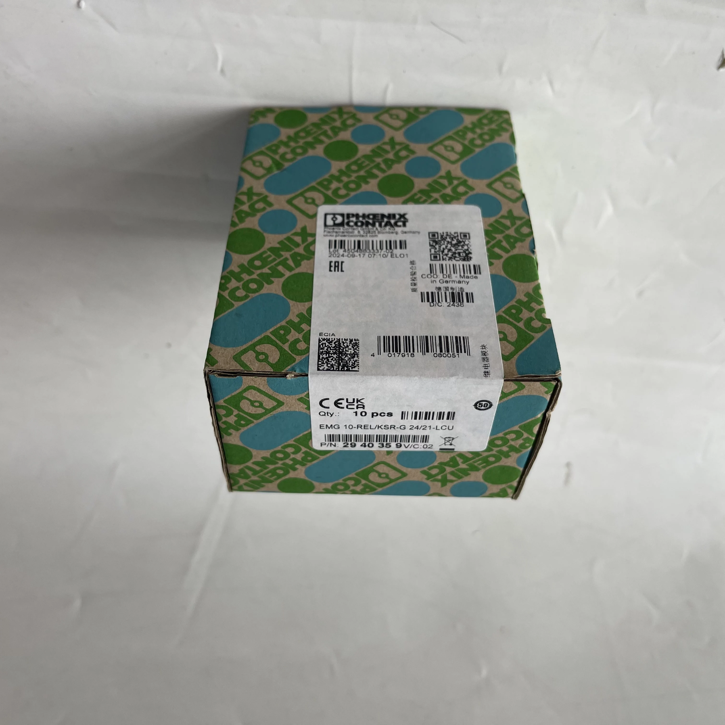 PHOENIX CONTACT Terminal Block EMG10-REL/KSR-G24/21-LCU 2961105
