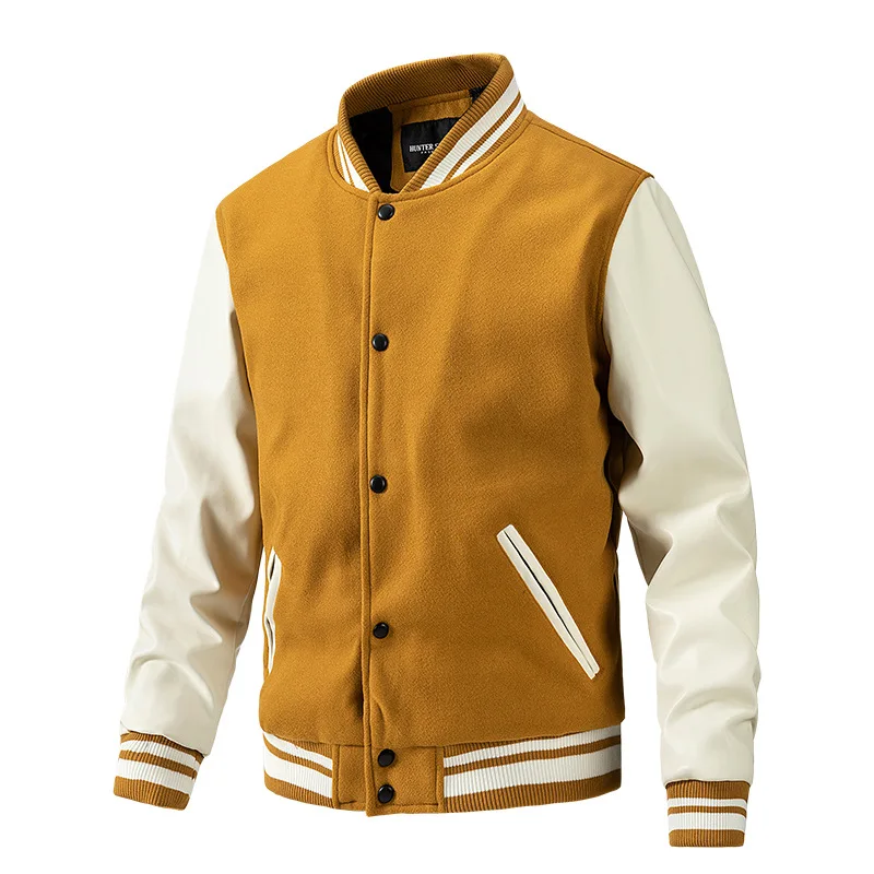 Autumn and Winter Fashion American Baseball uniform Woolen mens gym clothes Sleeve Men's Jackets_voghion.com