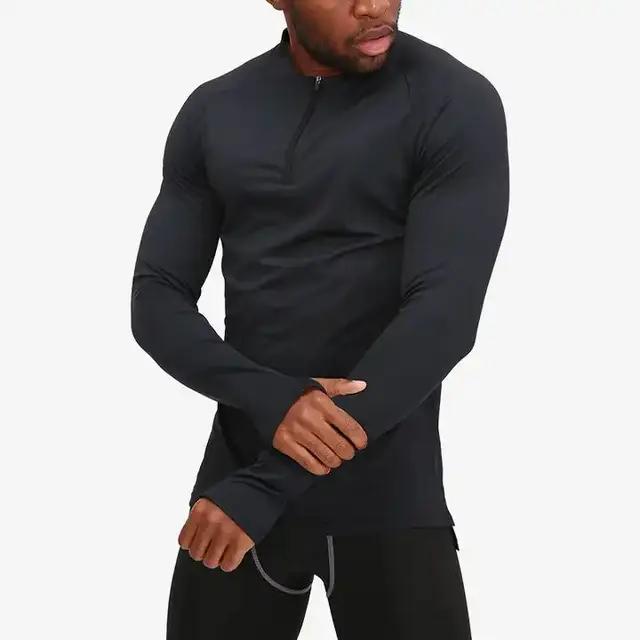 Custom Manufacturer Sports Clothes Mens Long Sleeve Base Layer Sportswear Compression Shirts Men Fitness Top For Men