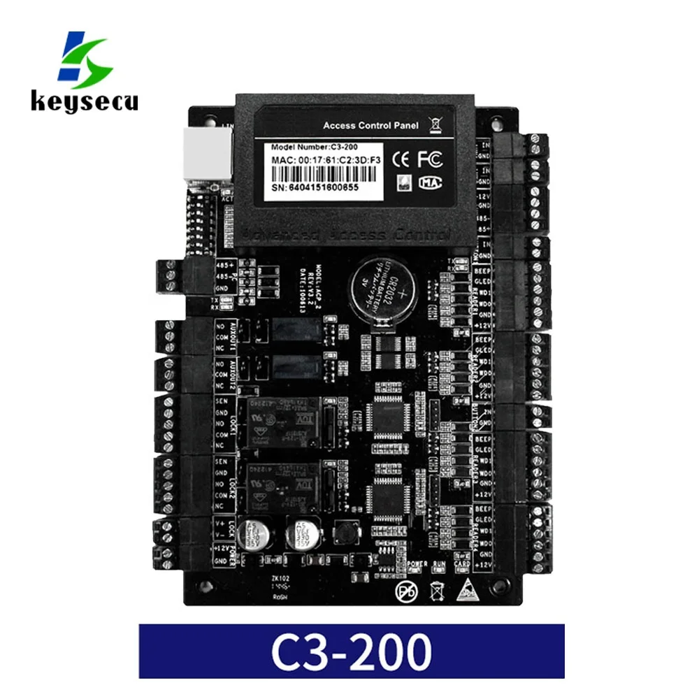 ZK Teco Software 2 Doors RFID Smart Card Access Control Board Security Access Controller Panel Products Real Time Monitoring