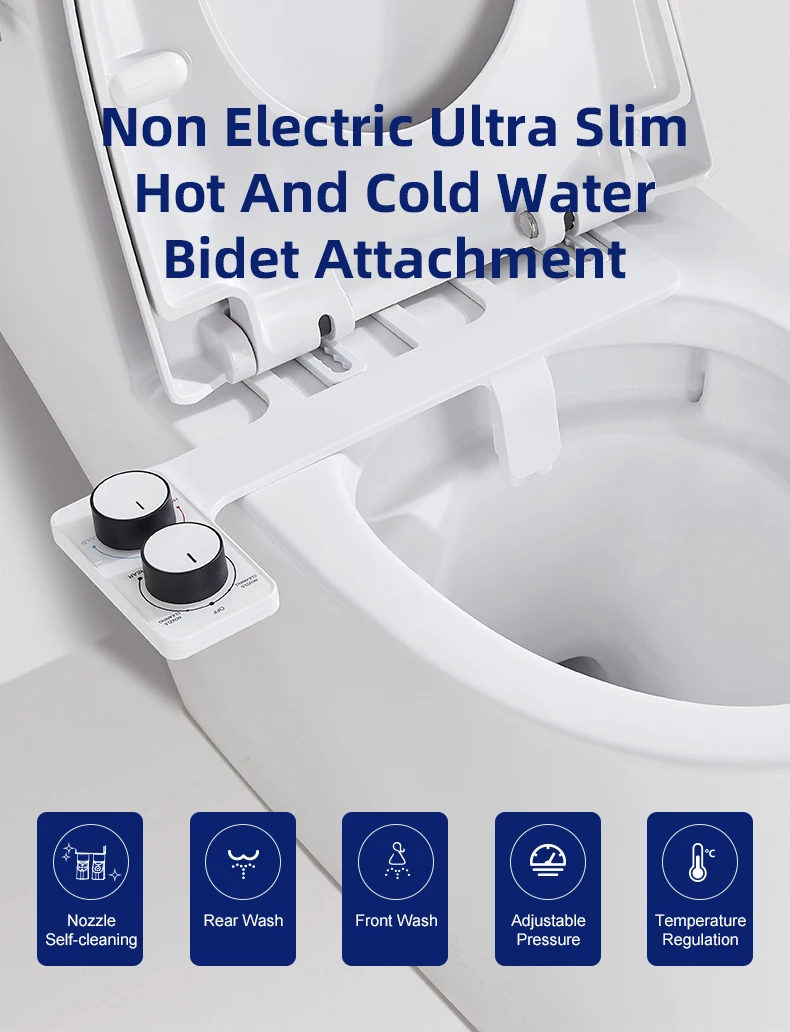 Buy Hot and Cold Water Non-electric Retractable Bidet Attachment Sanitary Ware Mechanical Bidet Toilet Seats For Bathroom supplier