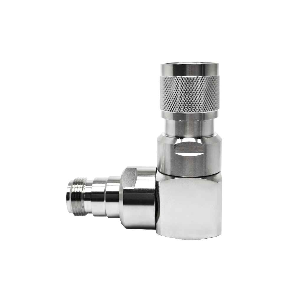 RF Adapter 50 Ohm HN Male Pin High Voltage Right Angle 90 Degree to N Female Jack Elbow Connector