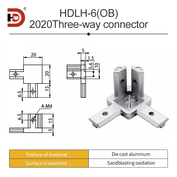 Three Way Connector 4040 Aluminum Profile Accessory L-shaped Right Angle Connector Hidden Bracket Cast Aluminum Fixing Seat factory