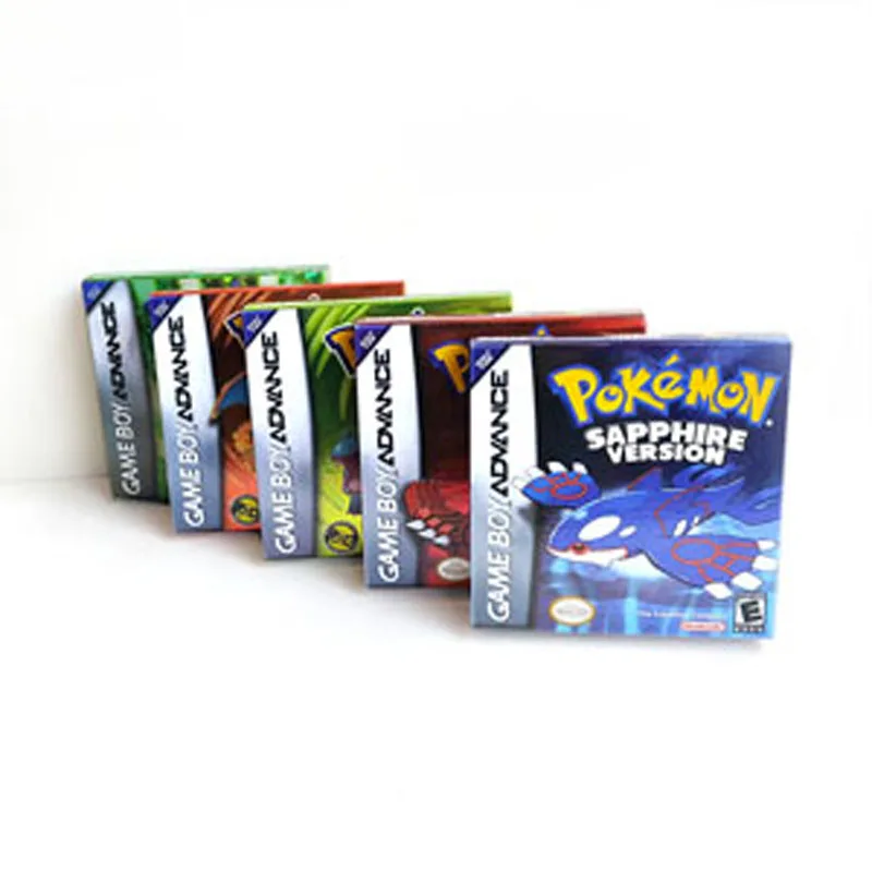 Customized Game  Box Sapphire Version Holographic Metallic Foil Finish Game Retail Box for Gba Gameboy Video Game