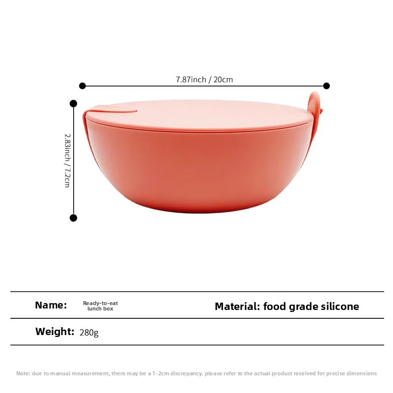 Portable Round Silicone Bento Meal Box Heatable New Sealed Lunch Container for Fresh-Keeping Portable Storage factory