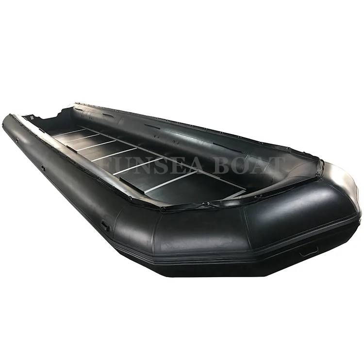 Оптовая продажа 40 футов 12 м низкая цена Большая складная надувная лодка черного цвета с фанерным полом