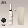 wutongmi 60 varillas, automático con recubrimiento negro, para lluvia/sol, estuche de cuero.