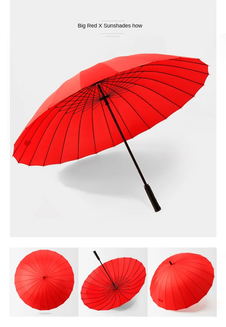 Japanese style 24 ribs manual straight rain umbrella