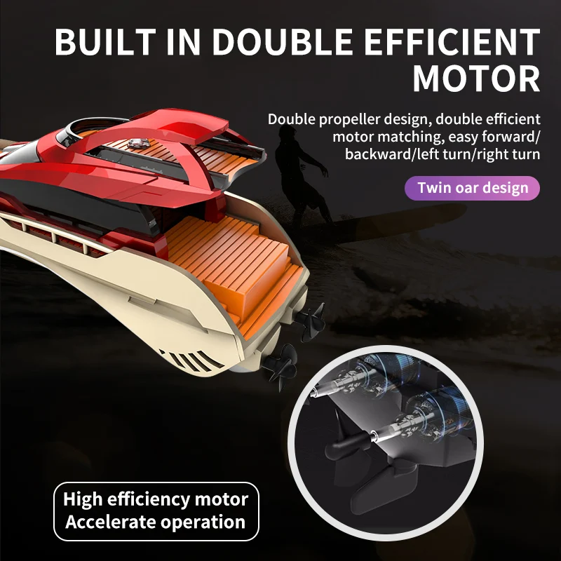 Huiye Remote Control Rowing Boat Powerful Electric Water Gaming Single Rc Racing Ship Sealed Puzzle Rc Boat Toys for Adults Kids
