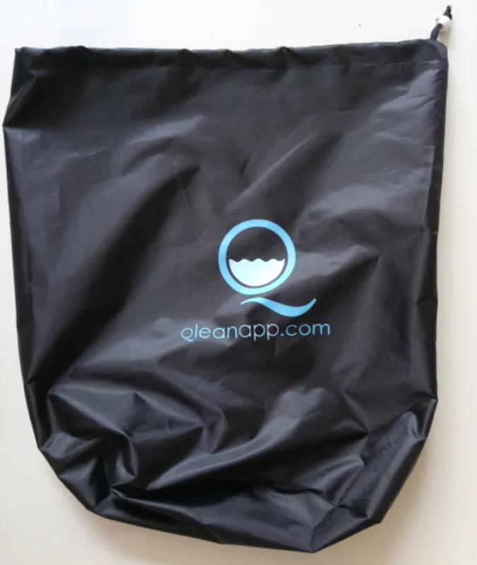 Custom Print Logo Black Polyester Drawstring Laundry Bag Personalize Laundry Bag
