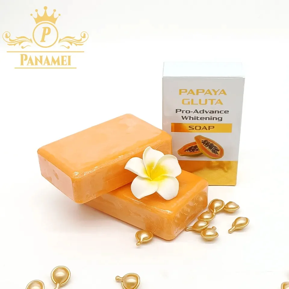 Glutathione Papaya Soap Natural Organic Handmade Whitening Soap  Manufacturers Whitening Exfoliating Moisturizing Anti-acne Soap