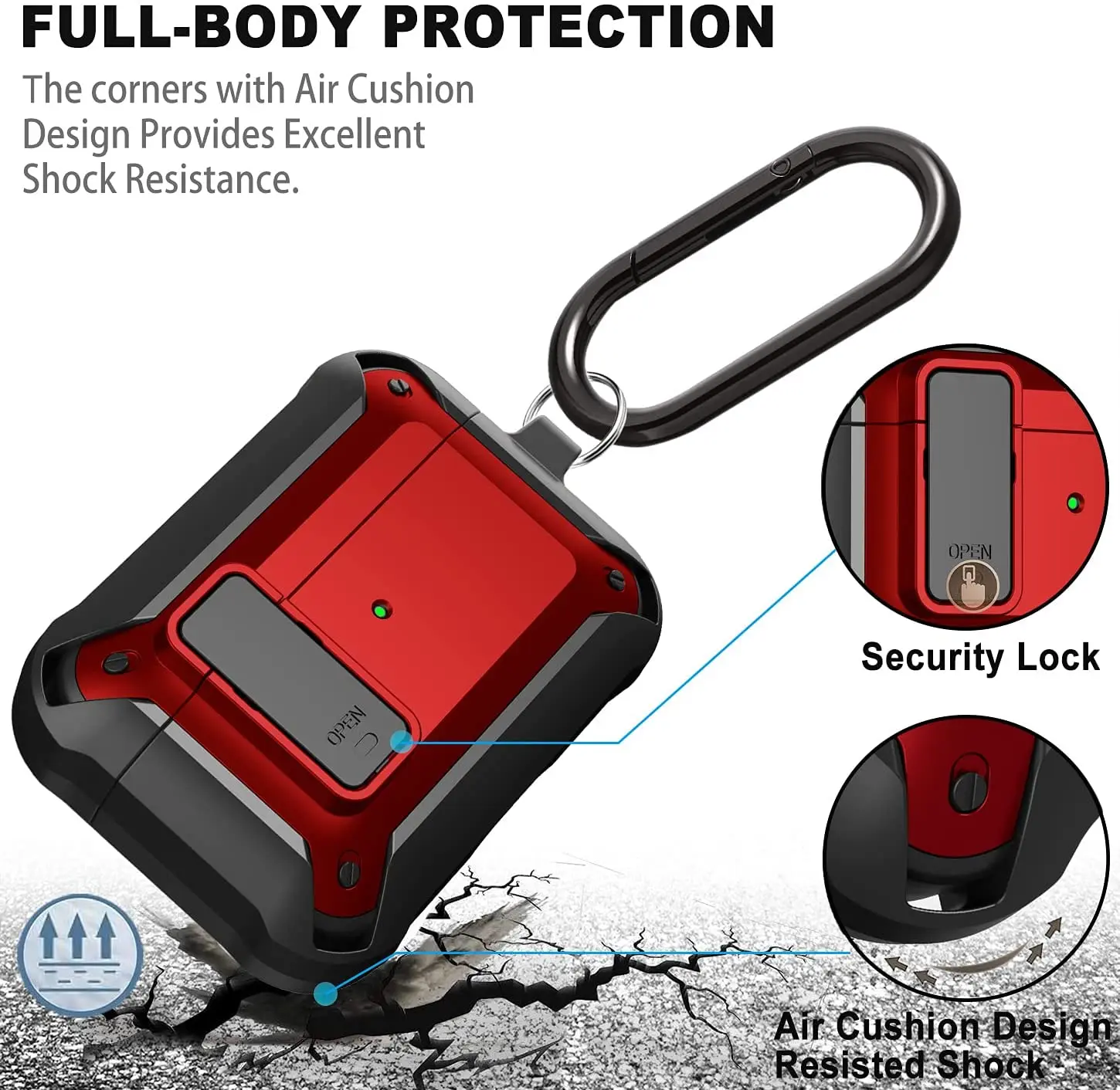 For Airpods 3rd Generation Case Cover with Lock  Armor Cool AirPods Gen 3 Case Hard Shell Shockproof AirPod case 2022