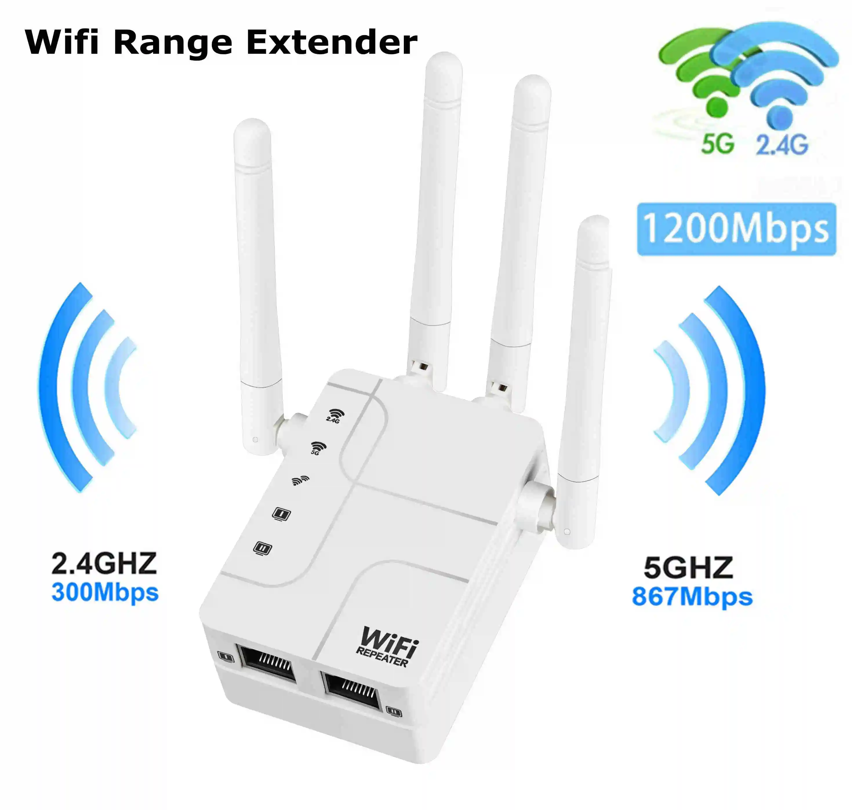 R1201 1200Mbps ワイヤレスLANリピーター WiFi信号ブースター 範囲拡張 