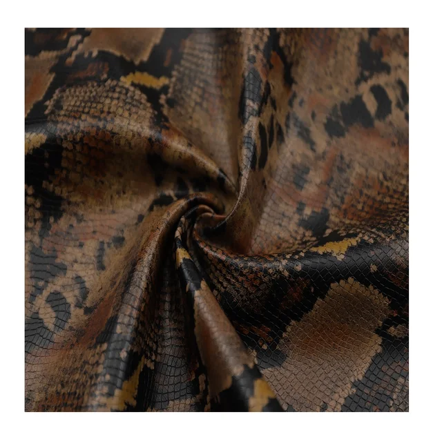 Softness Recycled Eco-Friendly Soundmuffling 0.7MM Snake Skin Synthetic Cuero PU Faux Leather