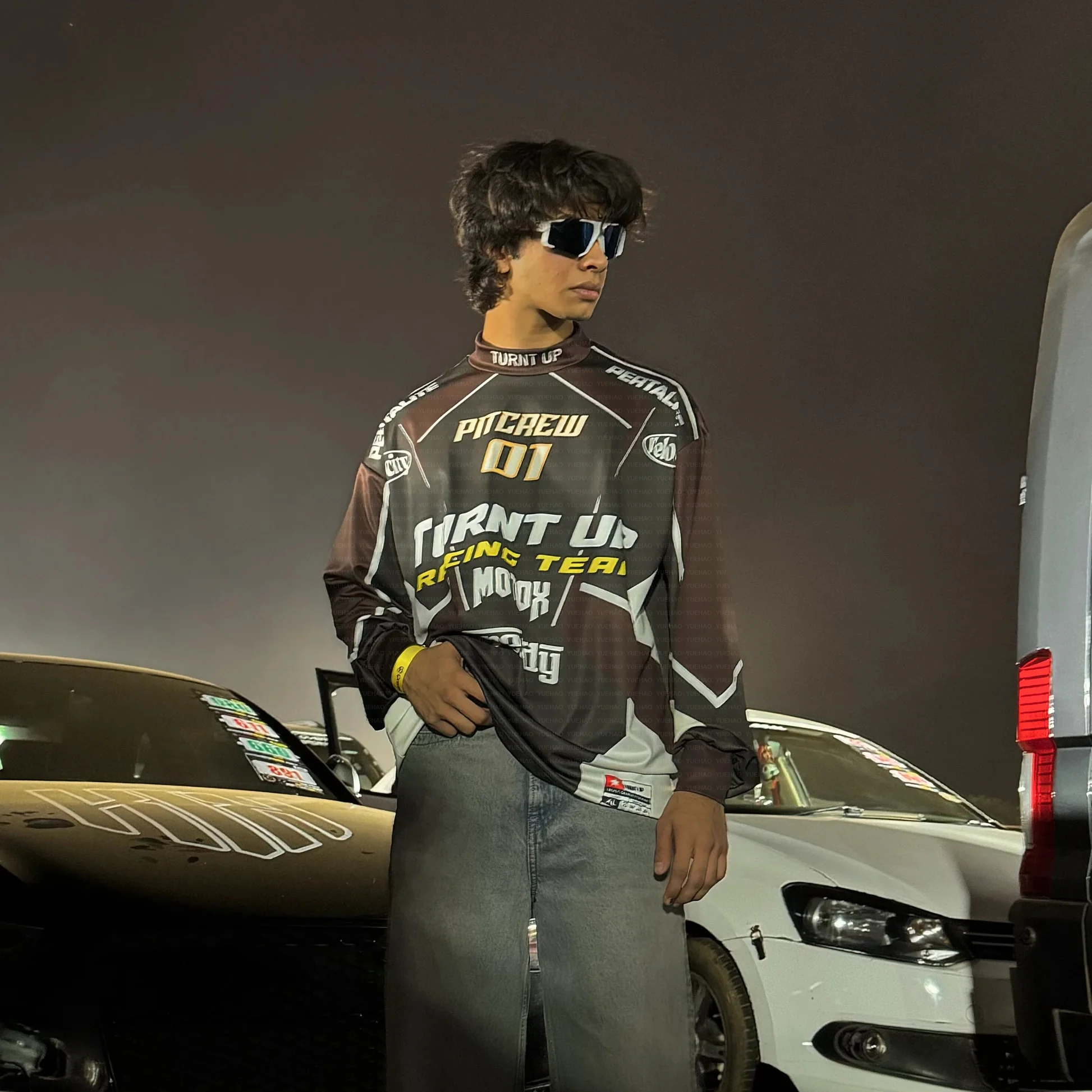 Custom Mock Neck All over Sublimation Print Long Sleeve Jersey
