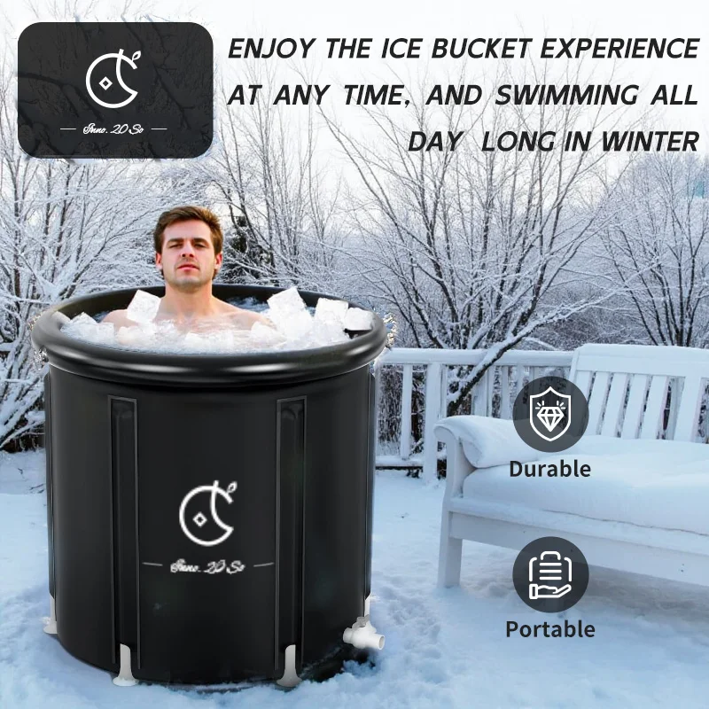 248 Gallon Portable Ice Bath Tub For Athletes – Inflatable Cold Plunge Pool With Insulated Lid, Works With Water Chillers For Post-Workout, White - View #11