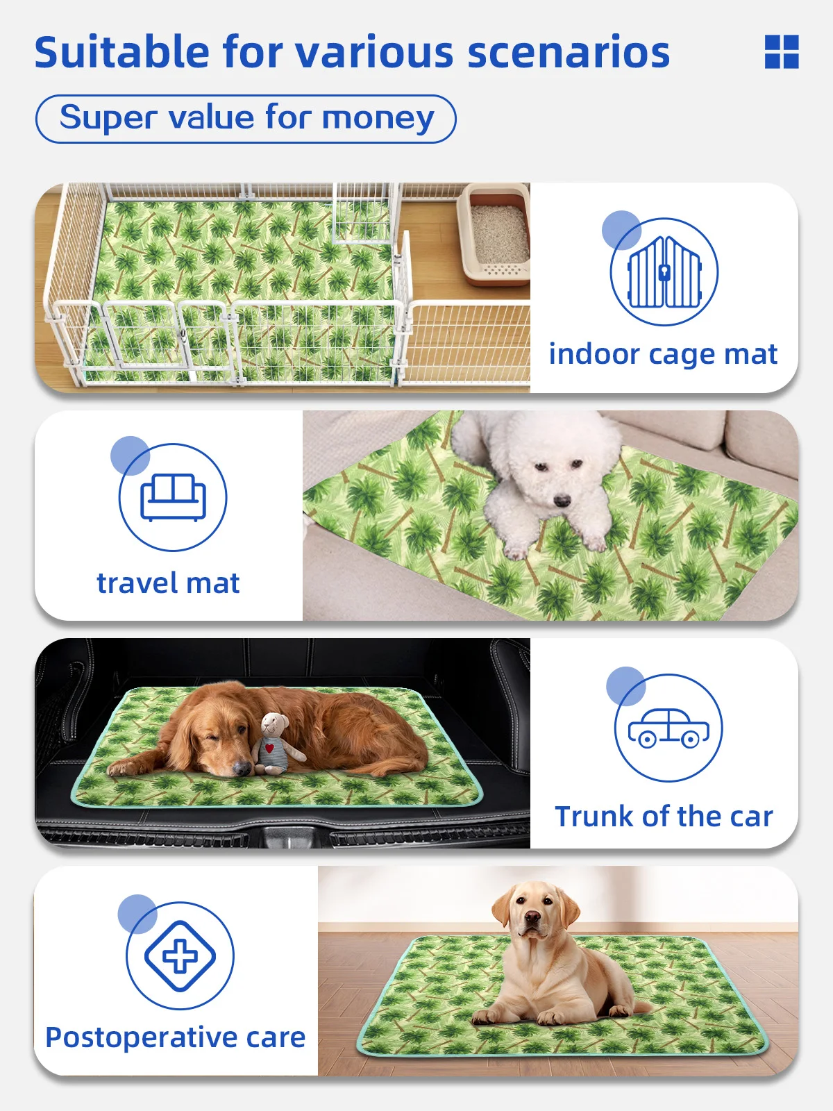 Wholesalers Reusable Dog Pad Non-slip PVC Backing Pet Puppy Training P - product detail 5