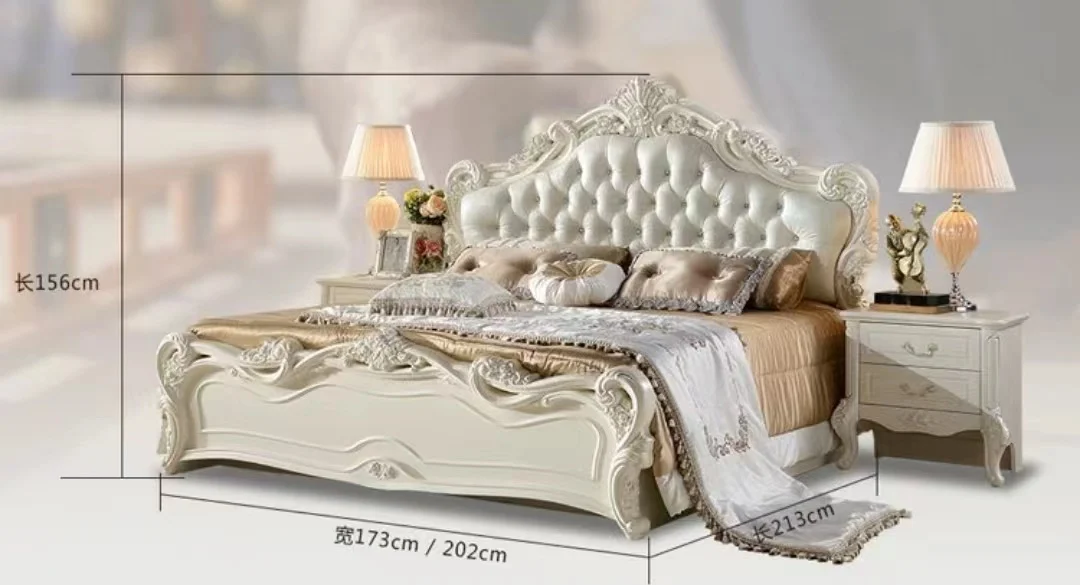 Top Quality Home Furniture / Carved Bed Room Set / Solid Wood Modern Design Bedroom Set