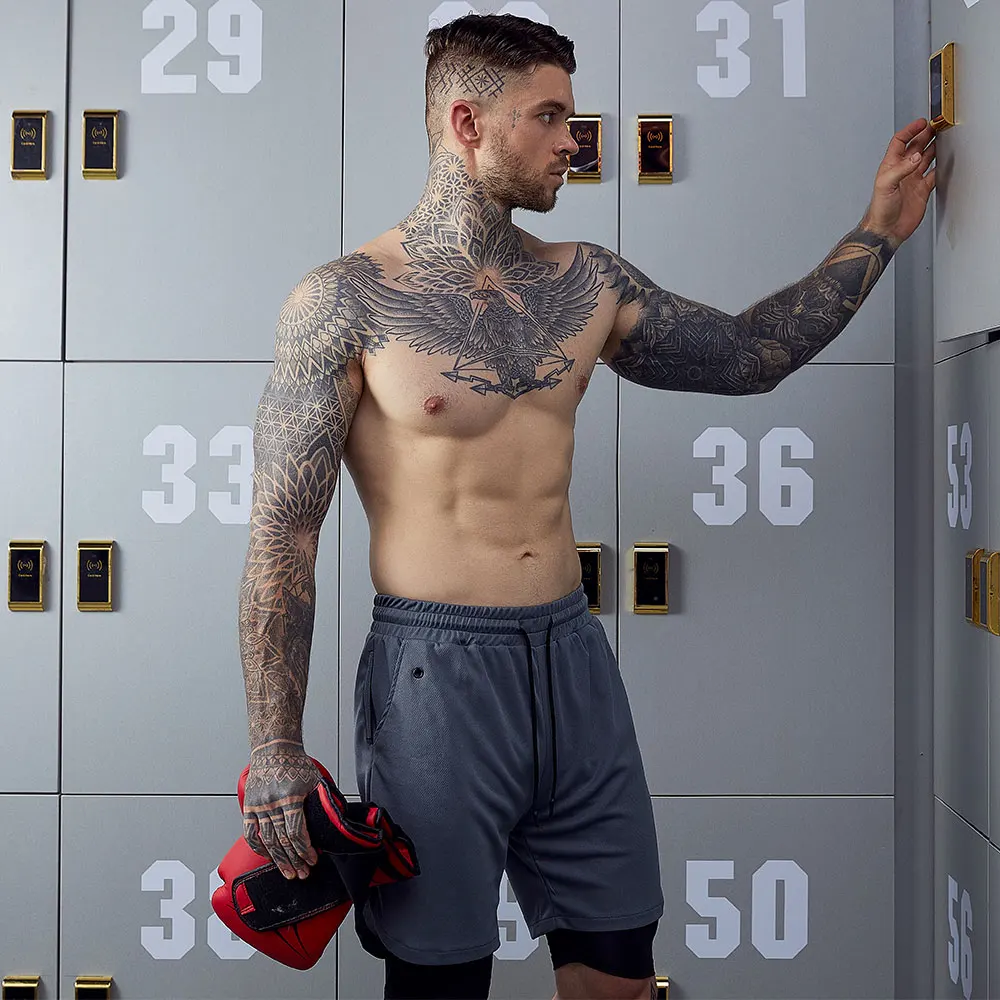 Wholesale Men's Summer Workout Classic Fit Drawstring Pockets Elastic Waist Casual Shorts341_voghion.com