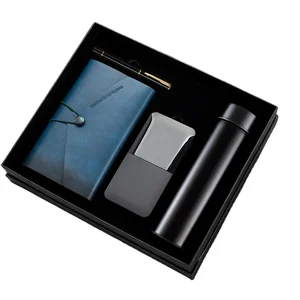 Customized Vintage A5 Pu Leather Journal Notebooks Diary Corporate Business Gift Set with Logo