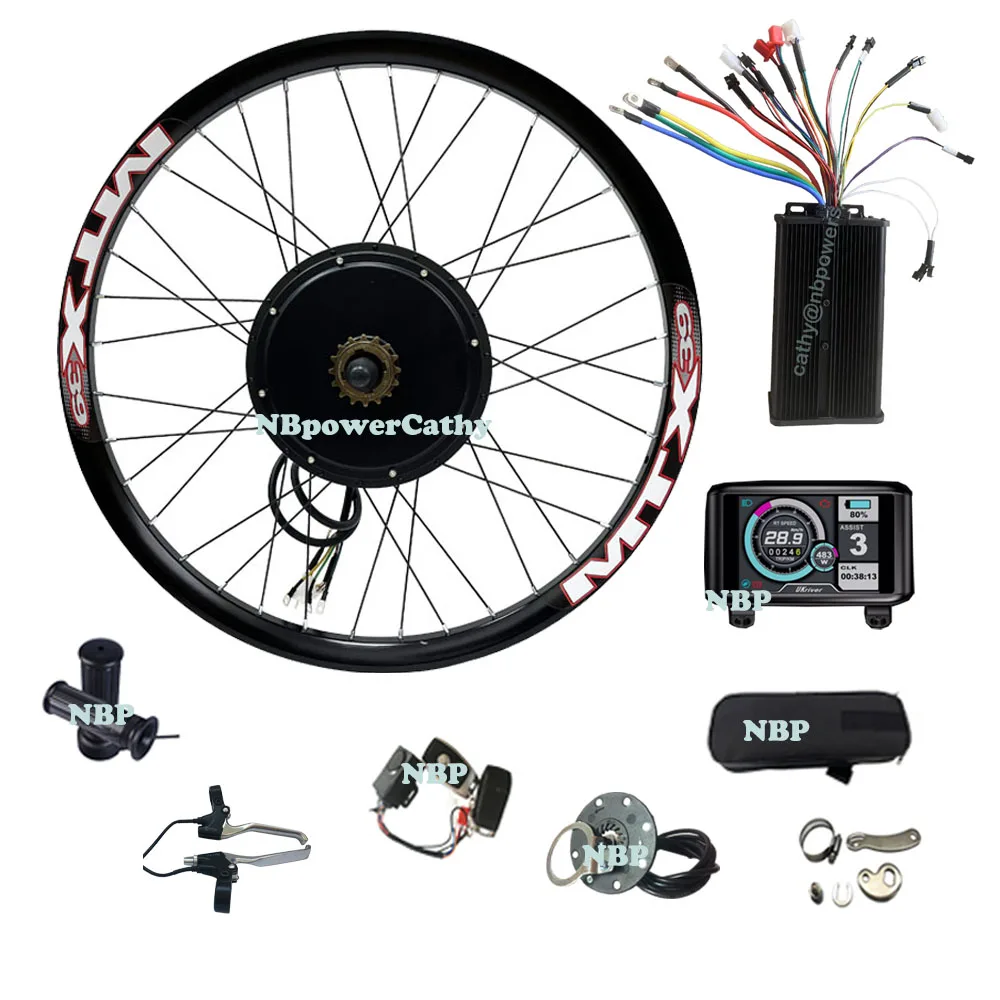 electric bicycle wheel 29 inch 20 Ebike Conversion Kit 72V 2000W Rear E Bike Motor Conversion Hub Wheel, 9 Speed Ebike Hub Motor Kit 560RPM 2000W Ebike Kit, with Controller, LCD Carbon construction keeps the whole package lively and responsive EWheels (EW-29) Electric Trike