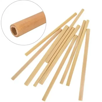Custom Logo Eco-Friendly Bamboo Drink Straws Drinking Straw Brush With Cleaning Brush For Party