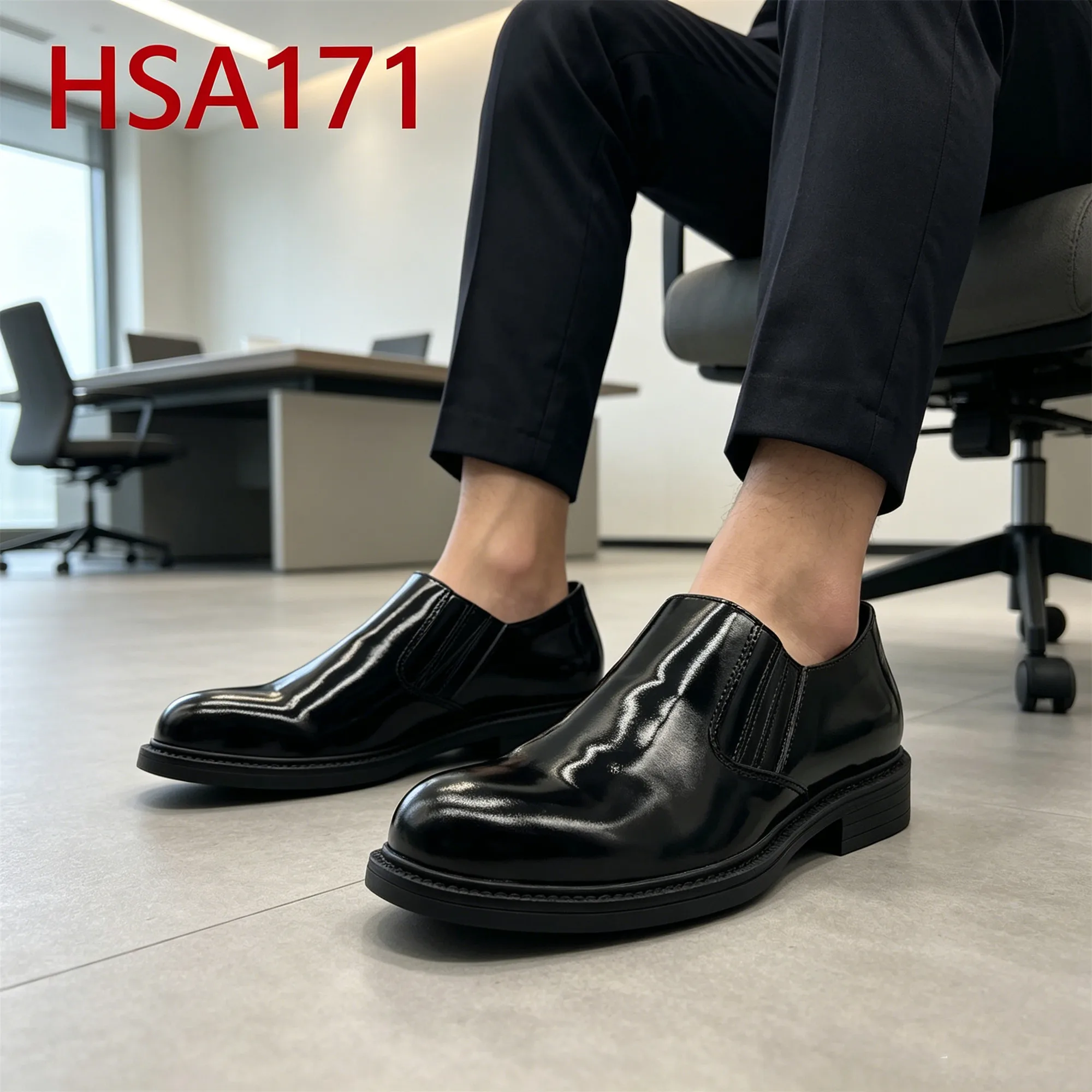 ZYF,Chile Market Popular Shining/matte Full Grain Leather Men Dress Shoes Corporate Banquet Anti-odor Pull on Office ShoesHSA171