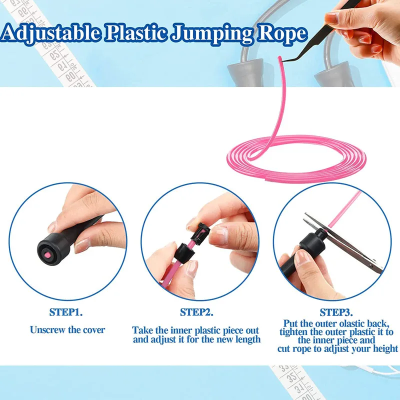 Corde à Sauter - KIMISS - Réglable Pour L'intérieur Et L'extérieur - Blanc - Fitness - Mixte