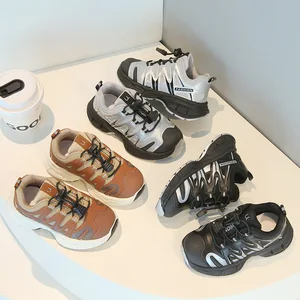 2026 Spring Autumn Lightweight Slip-On Sports Shoes Boys Girls Baby Running Shoes Mesh Upper Soft PVC Sole Breathable Casual Dad