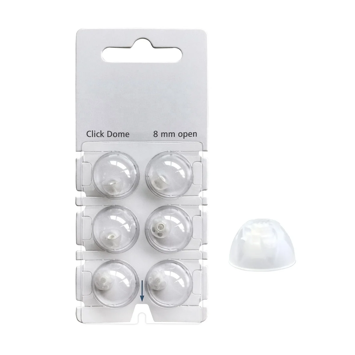 6 Pieces of Pack Signia Connexx Click Silicone Ear Domes Open for Signia Rexton CIC ITC and RIC Model Hearing Aids