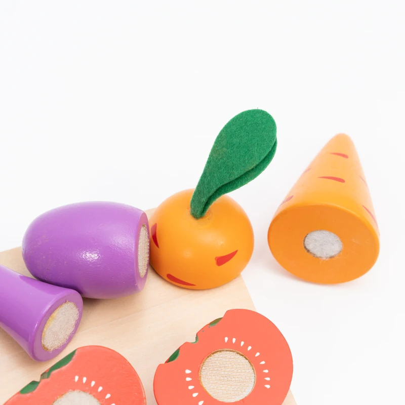 8pcs Wooden Cutting Vegetables Food Play Toy Set Kitchen Vegetable Series Pretend for