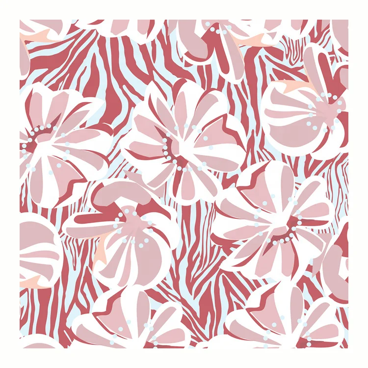 Customized Printed Flower Design Viscose Rayon Fabric for Dresses