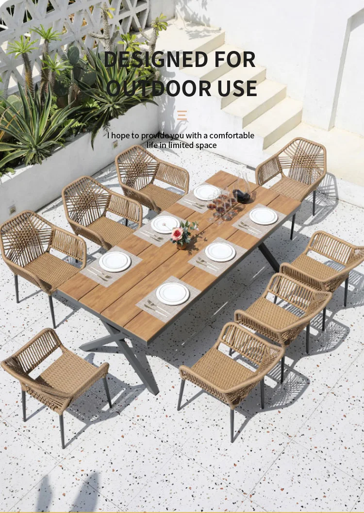 Rustaurant Outdoor Chairs And Table Aluminium Frame Waterproof Cushion Rattan Wicker Patio Garden Sets