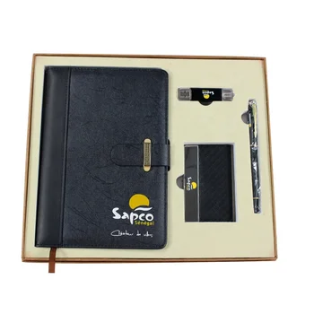 engravable premium pen notebook custom office gift sets promotional products corporate business men gift set luxury