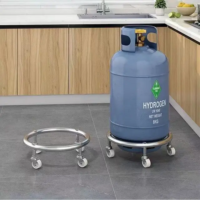 Metal Gas Tank Base Storage Rack Household Mobile Holder Bracket for Liquefied Gas Bottle Gas Bottle Stand and Tray