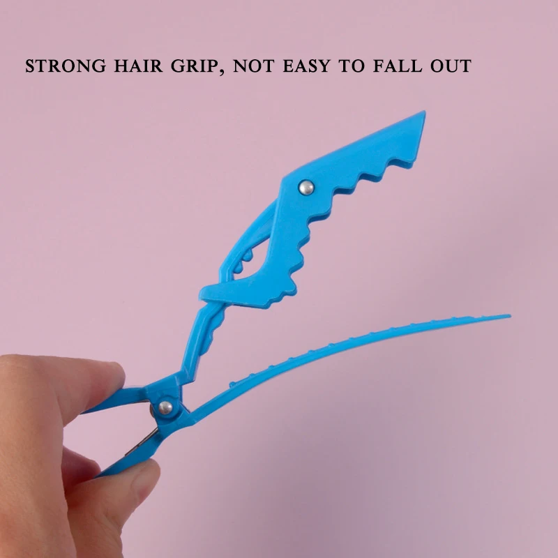 Custom logo Plastic Alligator Hair Clips Barber Shop Salon Hair Clips Durable Hair Sectioning Clips