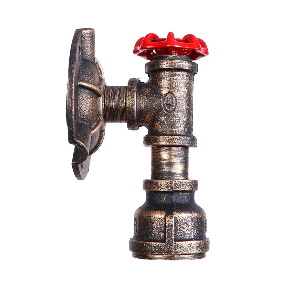 Decor bedroom living room indoor rustic iron wheel shaped water pipe wall light classic wall lamp