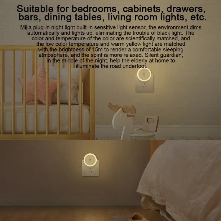 Original Xiaomi Mijia Night Light LED Energy-saving Adjustable Brightness Touch Switch Smart Motion Magnetic LED Plug