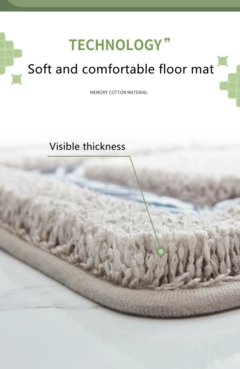 Best Selling Environment-friendly Non Slip Bathroom Mat Bedroom Living Room Mat manufacture